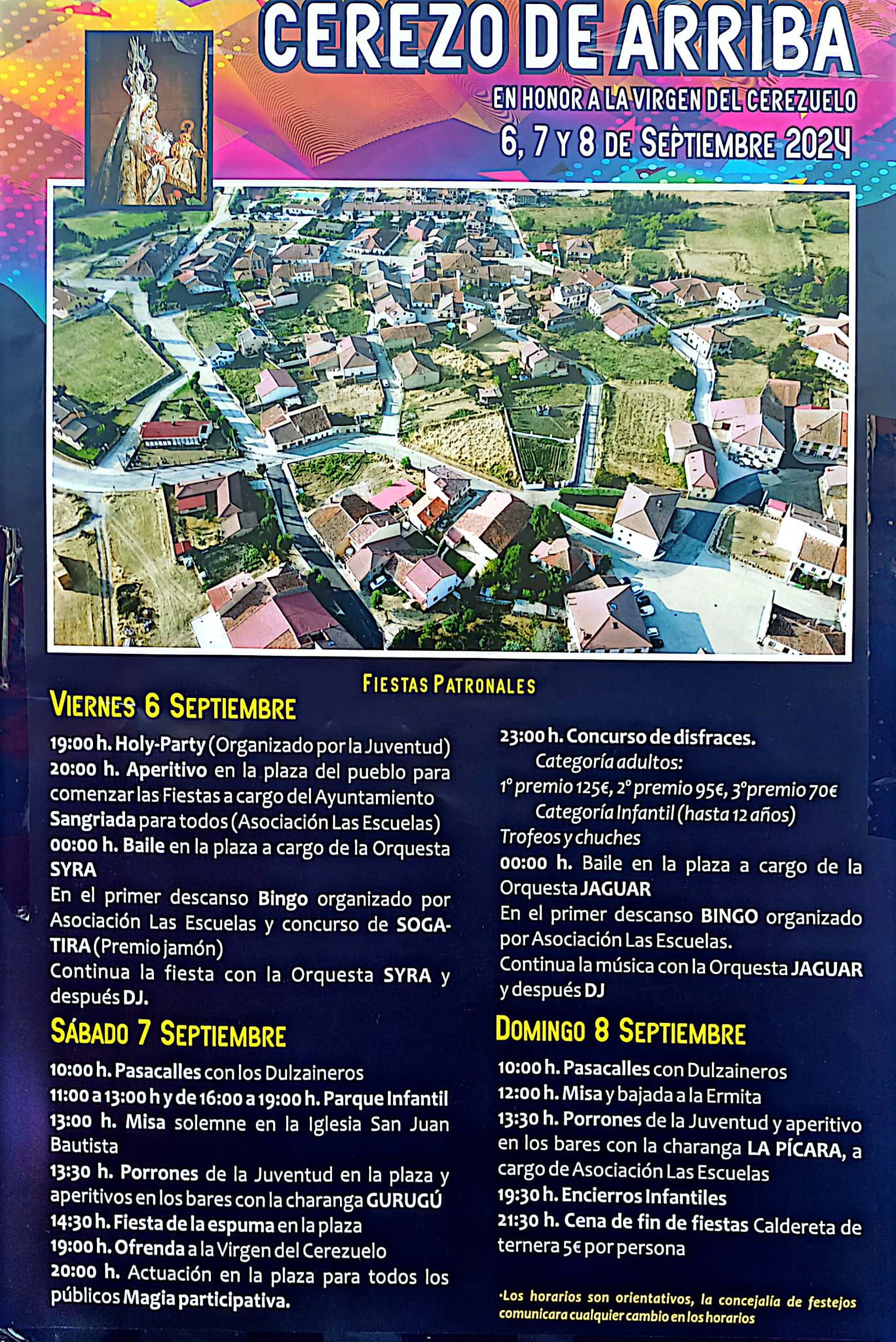 Fiestas en honor a la Virgen del Cerezuelo 2024 Cerezo de Arriba